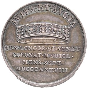 FERDINAND I. 1835-1848 Silver Token, coronation 1838 - in Milan, Lombardie, Früh#VIII.8.b. , Ag. 3,28g 18mm