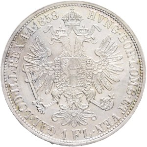 FRANCIS JOSEPH I. 1848-1916 1 Gulden 1858 A KM#2219 Ag.900, 12,30g 29/2mm Vienna, patina