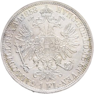 FRANCIS JOSEPH I. 1848-1916 1 Gulden 1858 A KM#2219 Ag.900, 12,30g 29/2mm Vienna, patina