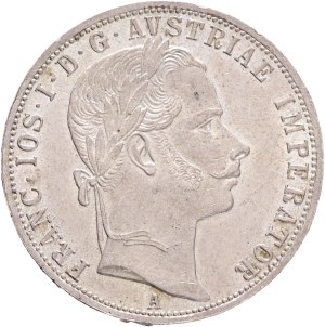 FRANCIS JOSEPH I. 1848-1916 1 Gulden 1859 A KM#2219 Ag.900, 12,35g 29/2mm Vienna,