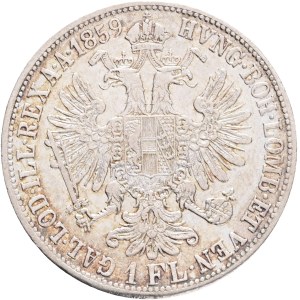 FRANCIS JOSEPH I. 1848-1916 1 Gulden 1859 V, KM#2219 Ag.900, 12,24g 29/2mm, Venice
