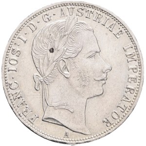 FRANCIS JOSEPH I. 1848-1916 1 Gulden 1860 A, KM#2219 Ag.900, 12,38g 29/2mm, Vienna