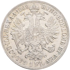 FRANCIS JOSEPH I. 1848-1916 1 Gulden 1862 V, KM#2219 Ag.900, 12,32g 29/2mm, Venice
