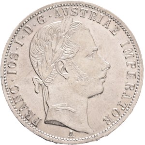 FRANCIS JOSEPH I. 1848-1916 1 Gulden 1863 A, KM#2219 Ag.900, 12,29g 29/2mm, Vienna
