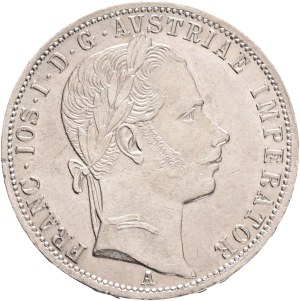FRANCIS JOSEPH I. 1848-1916 1 Gulden 1863 A, KM#2219 Ag.900, 12,29g 29/2mm, Vienna