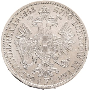 FRANCIS JOSEPH I. 1848-1916 1 Gulden 1863 A, KM#2219 Ag.900, 12,29g 29/2mm, Vienna