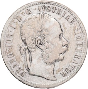 FRANCIS JOSEPH I. 1848-1916 1 Gulden 1872, KM#2222 Ag.900, 12,24g 29/2mm, Vienna