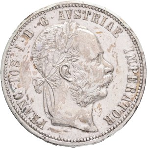 FRANCIS JOSEPH I. 1848-1916 1 Gulden 1874, KM#2222 Ag.900, 12,31g 29/2mm, Vienna
