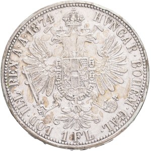 FRANCIS JOSEPH I. 1848-1916 1 Gulden 1874, KM#2222 Ag.900, 12,31g 29/2mm, Vienna