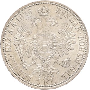 FRANCIS JOSEPH I. 1848-1916 1 Gulden 1876, KM#2222 Ag.900, 12,37g 29/2mm, Vienna