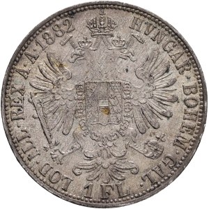 FRANCIS JOSEPH I. 1848-1916 1 Gulden 1882, KM#2222 Ag.900, 12,36g 29/2mm, Vienna