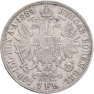 FRANCIS JOSEPH I. 1848-1916 1 Gulden 1884, KM#2222 Ag.900, 12,29g 29/2mm, Vienna