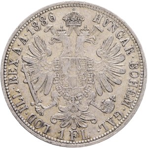 FRANCIS JOSEPH I. 1848-1916 1 Gulden 1886, KM#2222 Ag.900, 12,27g 29/2mm, Vienna