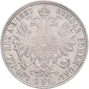 FRANCIS JOSEPH I. 1848-1916 1 Gulden 1887, KM#2222 Ag.900, 12,34g 29/2mm, Vienna