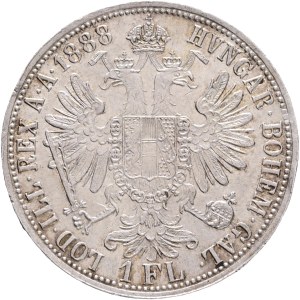FRANCIS JOSEPH I. 1848-1916 1 Gulden 1888, KM#2222 Ag.900, 12,30g 29/2mm, Vienna