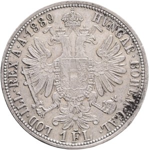 FRANCIS JOSEPH I. 1848-1916 1 Gulden 1889, KM#2222 Ag.900, 12,31g 29/2mm, Vienna