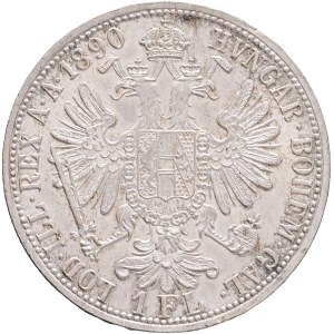 FRANCIS JOSEPH I. 1848-1916 1 Gulden 1890, KM#2222 Ag.900, 12,36g 29/2mm, Vienna, edge, grey patina
