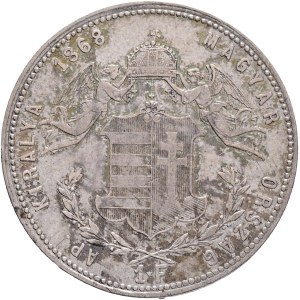 FRANCIS JOSEPH I. 1848-1916 1 Forint 1868 G.Y.F., KM#449,ÉH#1463,Ag.900, 12,29g 29mm, Alba Lulia (Romania)