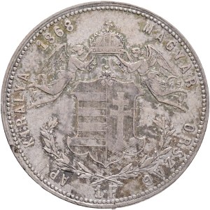 FRANCIS JOSEPH I. 1848-1916 1 Forint 1868 G.Y.F., KM#449,ÉH#1463,Ag.900, 12,29g 29mm, Alba Lulia (Romania)