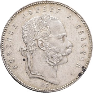 FRANCIS JOSEPH I. 1848-1916 1 Forint 1869 KB, KM#449,ÉH#1463,Ag.900, 12,36g 29mm, Kremnica