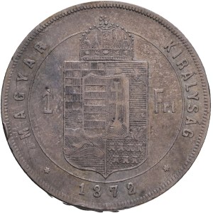 FRANCIS JOSEPH I. 1848-1916 1 Forint 1872 KB, KM#453,ÉH#1464 Ag.900, 12,26g 29/2,mm, Franz Joseph I., Kremnica