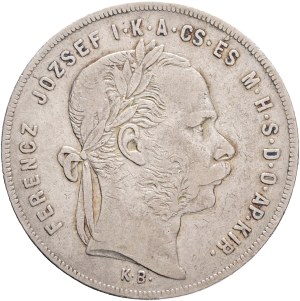 FRANCIS JOSEPH I. 1848-1916 1 Forint 1876 KB, KM#453,ÉH#1464 Ag.900, 12,23g 29/2,mm, Franz Joseph I., Kremnica