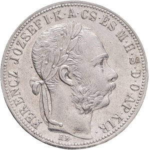 FRANCIS JOSEPH I. 1848-1916 1 Forint 1887 KB KM#469,ÉH#1466 Ag.900, 12,32g 29/2,mm Franz Joseph I. Kremnica