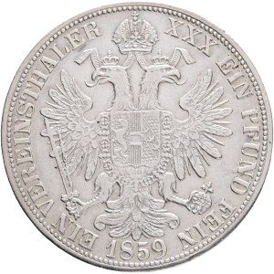 FRANCIS JOSEPH I. 1848-1916 1 Vereinsthaler 1859 A Vienna, KM#2244, Ag.900 18,50g 33mm