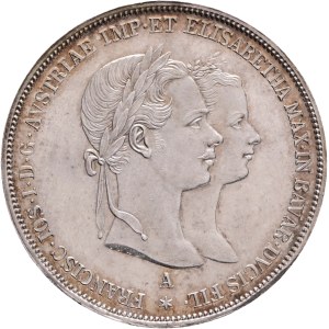 FRANCIS JOSEPH I. 1848-1916 2 Gulden 1854 A ,Sissi Wedding Vienna, X#M3 Ag.900 25,90g, 36mm Vienna, place with lustr mint