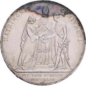 FRANCIS JOSEPH I. 1848-1916 2 Gulden 1854 A ,Sissi Wedding Vienna, X#M3 Ag.900 25,90g, 36mm Vienna, place with lustr mint