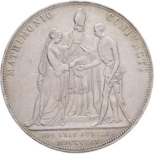 FRANCIS JOSEPH I. 1848-1916 2 Gulden 1854 A ,Sissi Wedding Vienna, X#M3 Ag.900 25,97g, 36mm Vienna