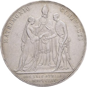 FRANCIS JOSEPH I. 1848-1916 2 Gulden 1854 A ,Sissi Wedding Vienna, X#M3 Ag.900 25,97g, 36mm Vienna