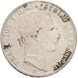 FRANCIS JOSEPH I. 1848-1916 2 Gulden 1859 B Kremnica, KM#2233, Ag.900 24,65g, 36mm, place black patina
