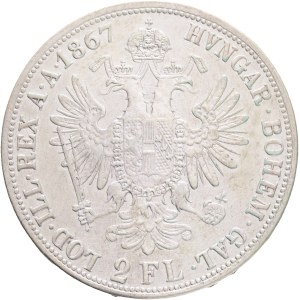 FRANCIS JOSEPH I. 1848-1916 2 Gulden 1867 A Vienna, KM#2232, Ag.900 24,51g, 36mm,