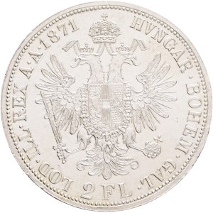 FRANCIS JOSEPH I. 1848-1916 2 Gulden 1871 A Vienna, KM#2232, Ag.900 24,65g, 36mm,