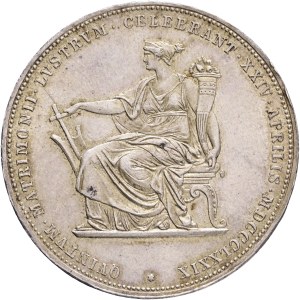 FRANCIS JOSEPH I. 1848-1916 2 Gulden 1879 Vienna, X#M5, Ag.900 24,75g, 36mm, Silver Wedding Jubilee