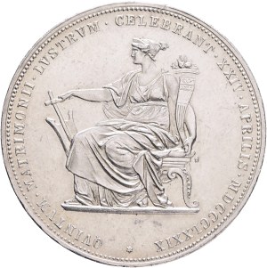 FRANCIS JOSEPH I. 1848-1916 2 Gulden 1879 Vienna, X#M5, Ag.900 24,87g, 36mm, Silver Wedding Jubilee