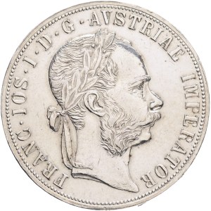 FRANCIS JOSEPH I. 1848-1916 2 Gulden 1881 KM#2233, Ag.900 24,71g 36mm, cleaned