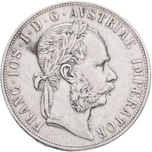 FRANCIS JOSEPH I. 1848-1916 2 Gulden 1881 KM#2233, Ag.900 24,71g 36mm, cleaned