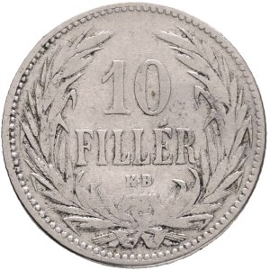 FRANCIS JOSEPH I. 1848-1916 10 Filler 1892 KB, KM#482 Nickel 3,22g 19/1,32mm, Kremnica