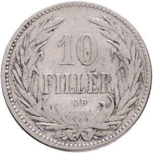 FRANCIS JOSEPH I. 1848-1916 10 Filler 1892 KB, KM#482 Nickel 3,22g 19/1,32mm, Kremnica