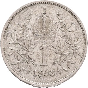 FRANCIS JOSEPH I. 1848-1916 1 Corona 1893, KM#2804 Ag.835 5,06g, 23/1,5mm, Vienna