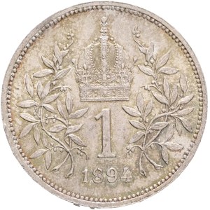 FRANCIS JOSEPH I. 1848-1916 1 Corona 1894, KM#2804 Ag.835 5,05g, 23/1,5mm, Vienna