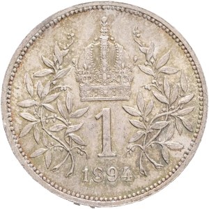 FRANCIS JOSEPH I. 1848-1916 1 Corona 1894, KM#2804 Ag.835 5,05g, 23/1,5mm, Vienna