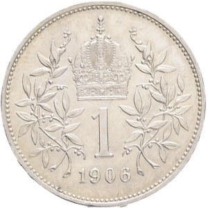 FRANCIS JOSEPH I. 1848-1916 1 Corona 1906, KM#2804 Ag.835 4,93g, 23/1,5mm, Vienna RRR!!!
