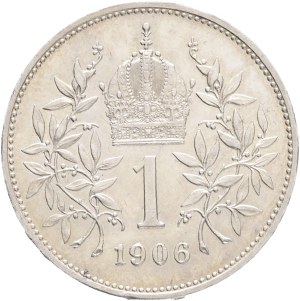 FRANCIS JOSEPH I. 1848-1916 1 Corona 1906, KM#2804 Ag.835 4,93g, 23/1,5mm, Vienna RRR!!!