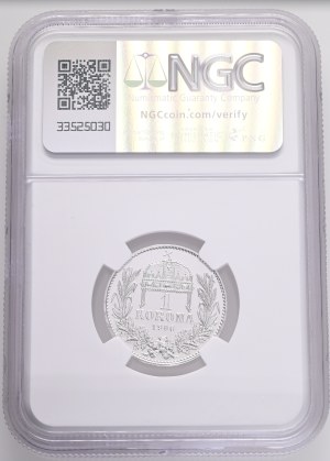 FRANCIS JOSEPH I. 1848-1916 1 Corona 1906/2023 KB, Restrike-Budapest Ag.999 5,1g 23mm NGC8234038-035