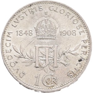 FRANCIS JOSEPH I. 1848-1916 1 Corona 1908, Reign FJI. KM#2808 Ag.835 5g, 23/1,5mm Vienna