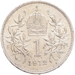 FRANCIS JOSEPH I. 1848-1916 1 Corona 1912, KM#2820 Ag.835 5,0g, 23/1,5mm, Vienna patina