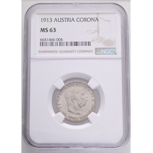 FRANCIS JOSEPH I. 1848-1916 1 Corona 1913, KM#2820 Ag.835 4,95g, 23/1,5mm, Vienna NGC 6641466-004